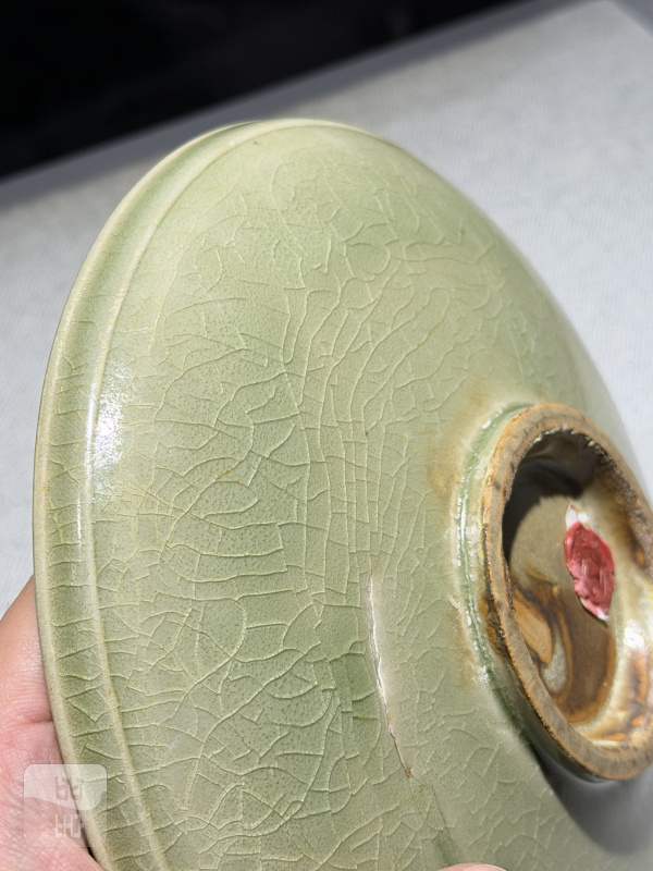 明 橄榄绿釉划花盘 - 图9